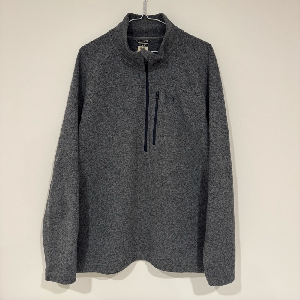 Rab Men’s Quest Pull-On 1/4 Zip Fleece Pullover Size XL Grey